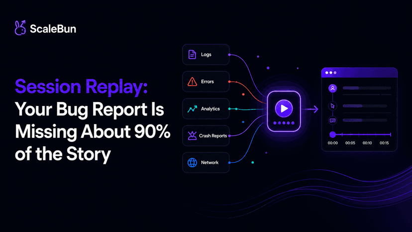 Session Replay: Your Bug Report Is Missing About 90% of the Story — ScaleBun blog cover