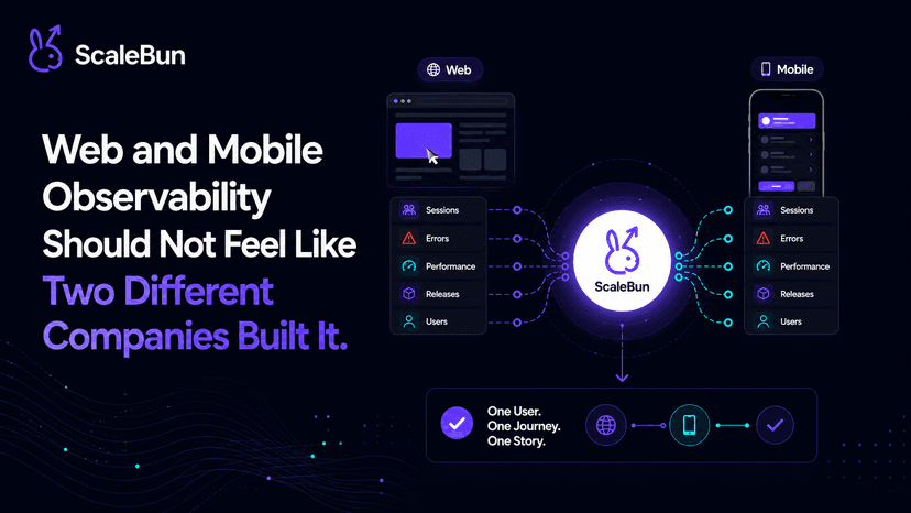 Web and Mobile Observability Should Not Feel Like Two Different Companies Built It — ScaleBun blog cover