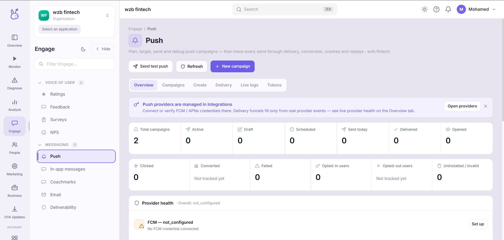 ScaleBun Push dashboard